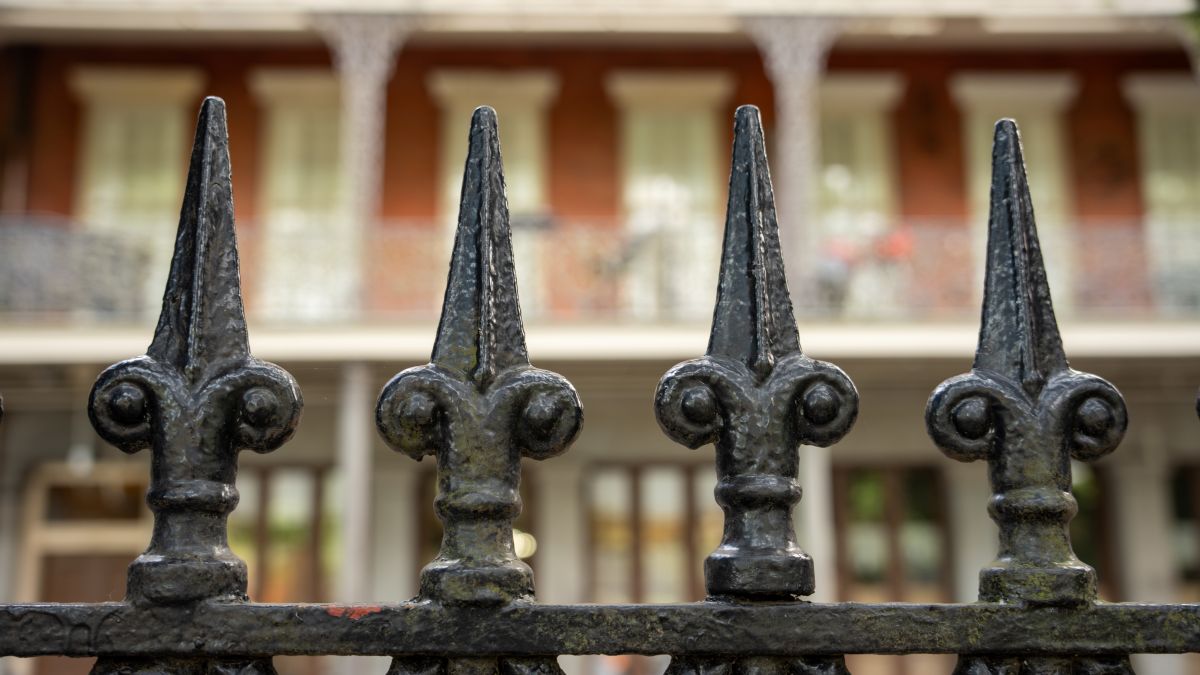 Iron fence with fancy spear like top