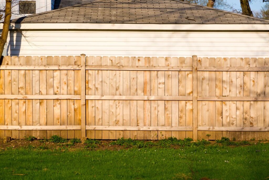 newly replaced wooden fence