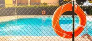 aluminum pool fence orange life ring