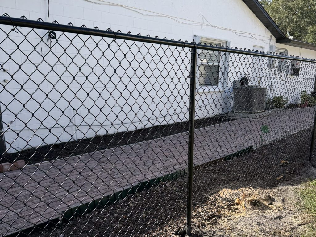 chain link fence cost black fence for big white house